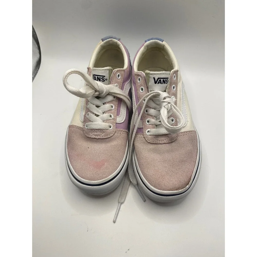 Set of 3 pairs Vans Ward Low Multi‎ Color Pastel Pink Canvas Kids Shoes Size 1.0